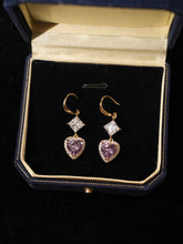 Lavender Ball Heart Earrings