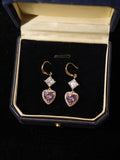 Lavender Ball Heart Earrings