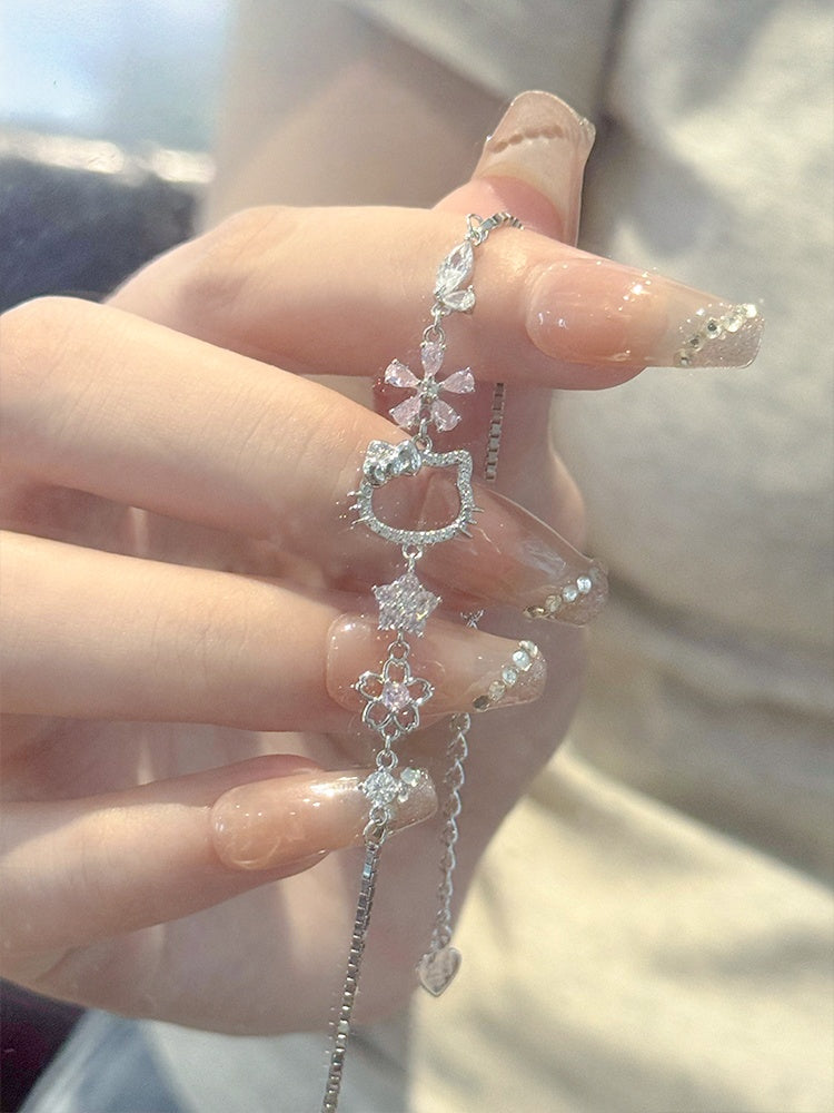 Cute Solid Sterling Silver Bracelet for Women & Girls Cute Solid Sterling Silver Bracelet for Women & Girls