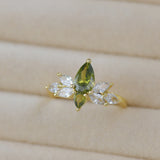 Vintage Marquise Green Stone Cocktail Ring