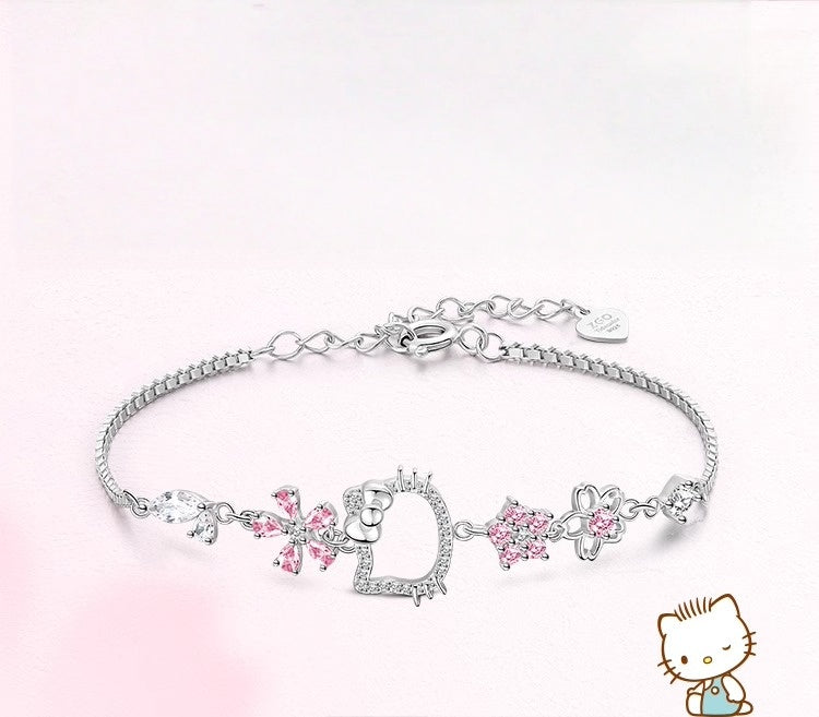 Cute Solid Sterling Silver Bracelet for Women & Girls Cute Solid Sterling Silver Bracelet for Women & Girls