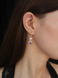 Lavender Ball Heart Earrings