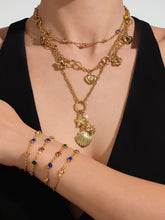 18K Gold Zircon Necklace & Bracelet – Heart & Flower Stainless Steel Jewelry, Trendy INS Style