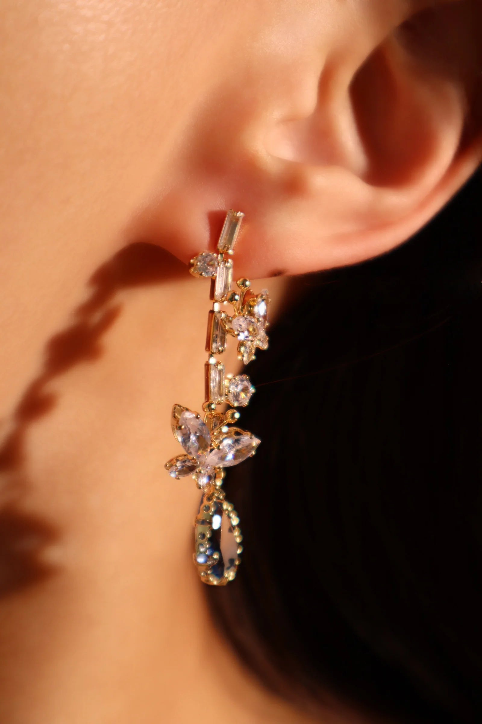 floral romantic crystal earrings floral romantic crystal earrings