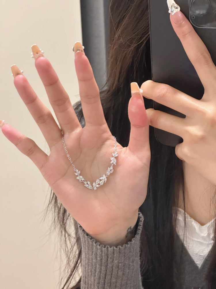 Solid Sterling Silver Wisteria Flower Bracelet Solid Sterling Silver Wisteria Flower Bracelet