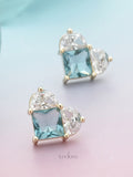 Icy Blue Heart Earrings