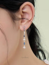 Blue Galaxy Tassel Earrings