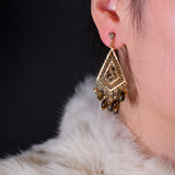 Gypsy Bohemian Tiger’s Eye Tassel Earrings