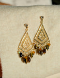 Gypsy Bohemian Tiger’s Eye Tassel Earrings