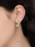 Luminous Bow Teardrop Earrings
