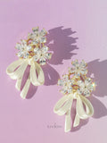 Cream Ribbon Bouquet Earrings