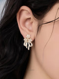 Cream Ribbon Bouquet Earrings