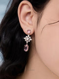 Pink Snowfall Tassel Earrings