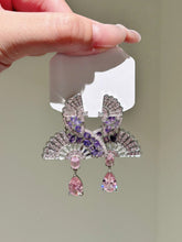Chinese Fan Luxury Stud Drop Earrings