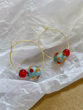 Colorful Resin Ball Hoop Earrings