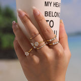 Delicate CZ Stainless Steel Ring – Luxury Minimalist Adjustable Finger Ring