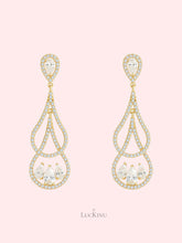 Dual Teardrop Zircon Earrings
