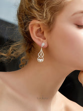 Dual Teardrop Zircon Earrings