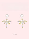 Dragonfly Pearl Earrings