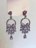 Elegant Purple Zircon Tassel Earrings – Vintage Palace Style Romantic Jewelry