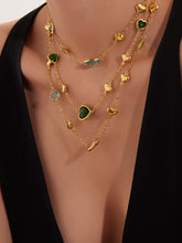 Faceted Glass Heart Pendant Necklace – 18K Gold Plated Stainless Steel, Dainty Minimalist Jewelry