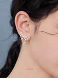 Pearl Curve Tassel Earrings