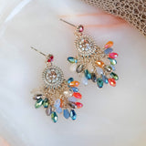 Indra Dance Bohemian Crystal Tassel Earrings