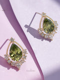 Olive Glow Teardrop Earrings