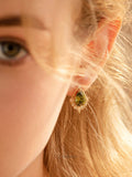 Olive Glow Teardrop Earrings