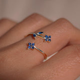 Blue Sapphire 925 Sterling Silver Ring Birth Flower Something Blue Ring for Her Best Gift September Birthstone