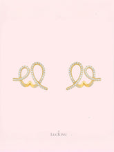 Cream Swirl Pavé Earrings