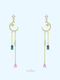 Starlit Moon Tassel Earrings