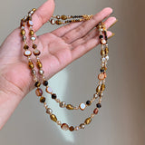 Natural Tiger Eye Mala-Style Necklace
