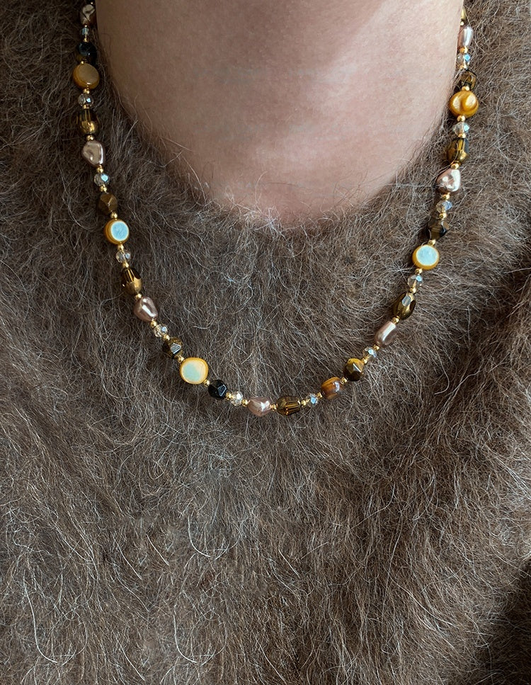 Natural Tiger Eye Mala-Style Necklace Natural Tiger Eye Mala-Style Necklace