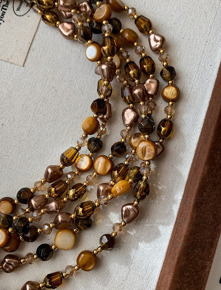 Natural Tiger Eye Mala-Style Necklace Natural Tiger Eye Mala-Style Necklace