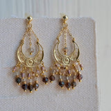 Nomad’s Song Bohemian Ethnic Carved Tassel Glass Beaded Earrings
