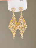 Nyx Yellow Crystal Tassel Drop Earrings