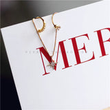 Eight Point Star Chain Earring