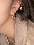 Starry Heart Mismatch Hoops