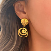 Geometric Hollow Pendant Earrings