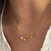 Zircon Starfish Pendant Necklace – Stainless & Titanium Steel, Elegant Choker