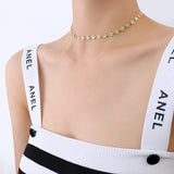 18K Gold Plated Blue Enamel Flower Necklace & Bracelet – Minimalist Luxury Jewelry