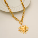 Sun Pendant Necklace & Earrings