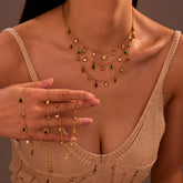 Colorful Cubic Zirconia Tassel Necklace – Stainless Steel, Elegant Statement Jewelry