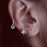 North Star Planet Ear Cuff Sterling Silver