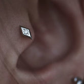 North Star Diamond Stud Earring 925 Sterling Silver