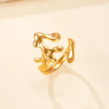 Twisted Open Ring for Women – Stainless Steel Irregular Adjustable Band, Modern Minimalist Titanium Steel Jewelry