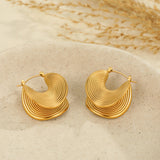 Striped Fan-Shaped Huggie Earrings