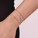 Chili Pepper & Bone Layered Necklace Bracelet – 5A Zircon Stainless Steel, Tarnish-Resistant, Dainty Layering Jewelry