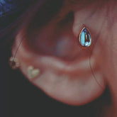 Mermaid Moon Teardrop Earring Sterling Silver